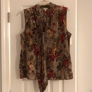 Beautiful brown print Talbots sleeveless top